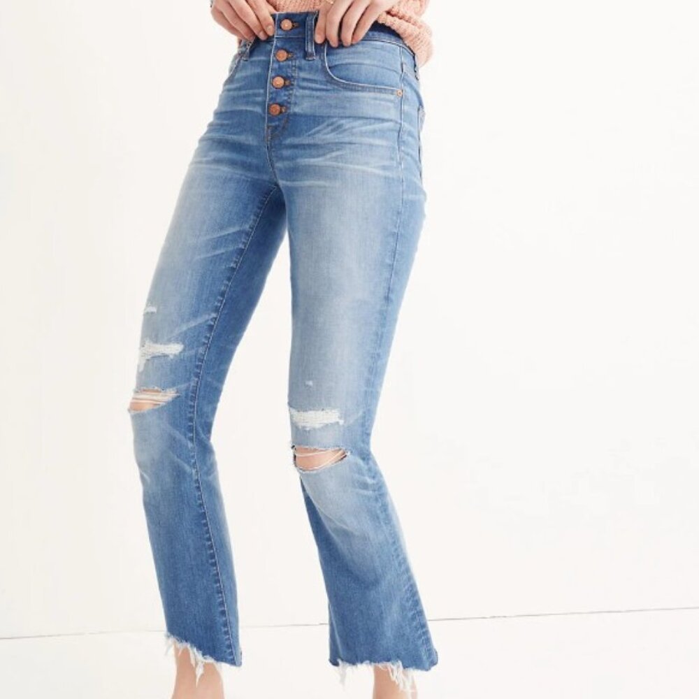 Cali Demi-Boot Distressed Jeans